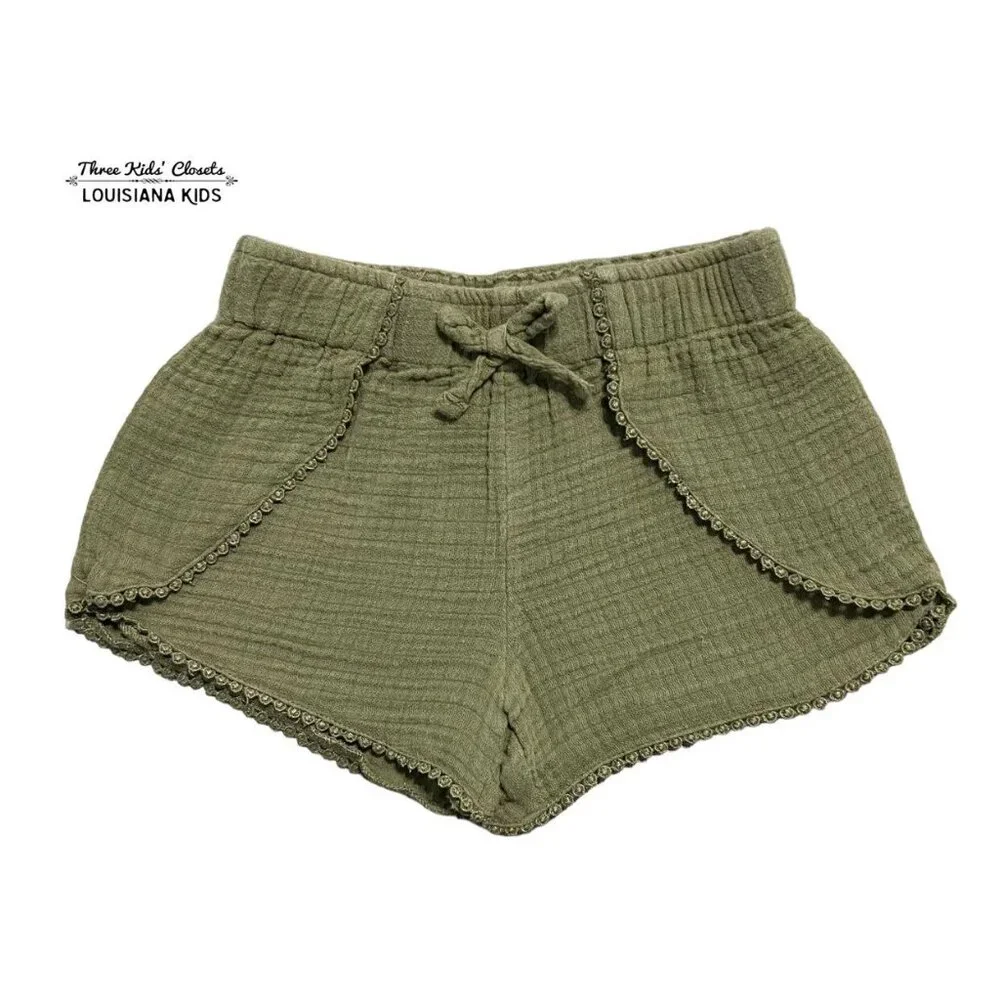 Old Navy 18-24m Olive Green Gauze Tulip Shorts